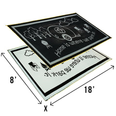 Stylish Camping LRVH8181 Reversible LED Illuminated Mat - RV Home, Black/White, 8' x 18'
