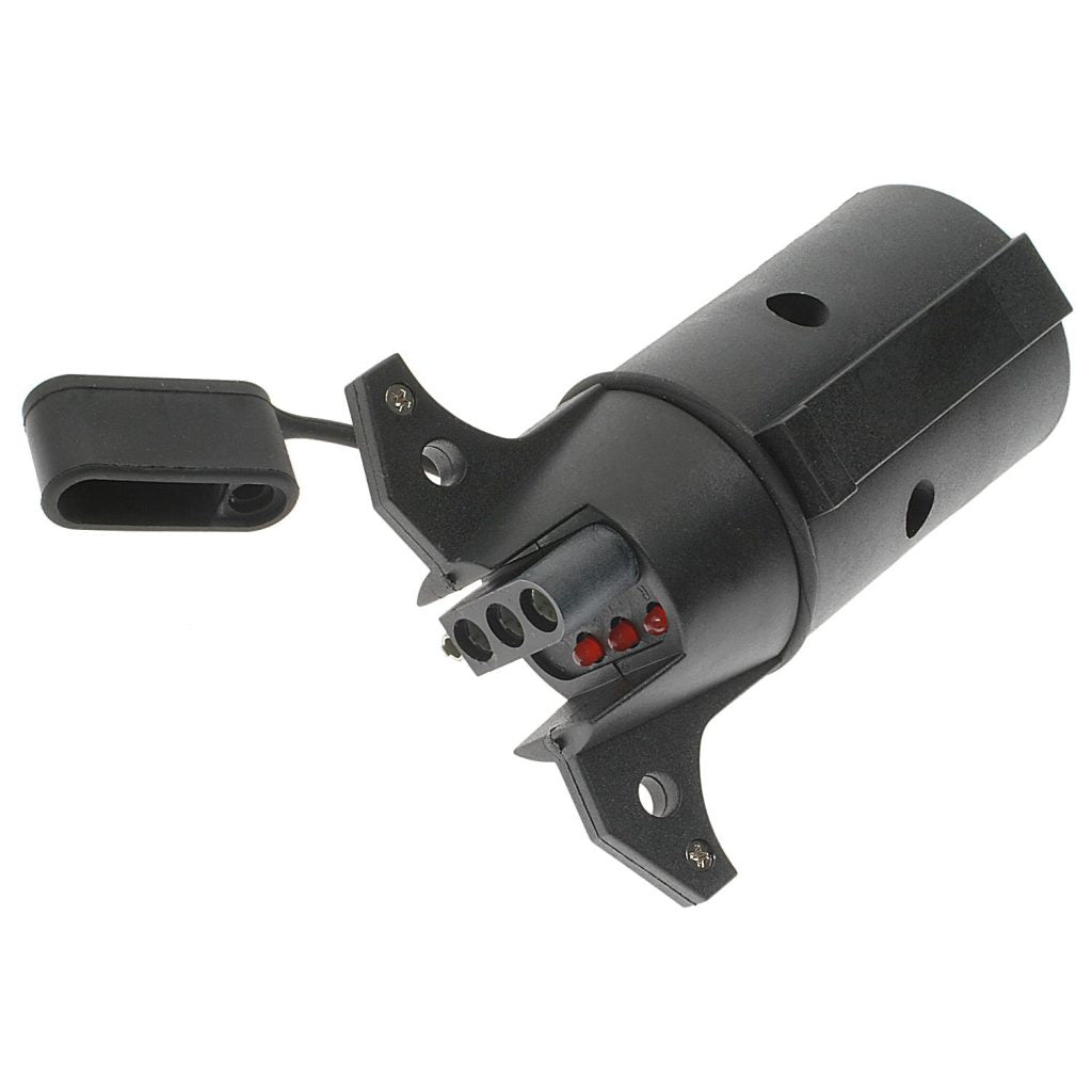 Pollak 7WB-116PDV 7-Blade Vehicle End to 4-Way Flat Trailer End Adapter with LED Tester