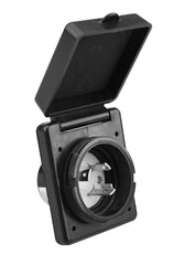 Makerz 0 95 30 Amp Twist-Lock Inlet with Waterproof Cover - 125V Rating, 2-Pole 3-Wire Configuration, NEMA L5-30P