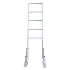 Extreme Max 3005.3476 Heavy-Duty Aluminum Flip-Up Dock Ladder with Comfort Use Round Tube Frame and 21" Wide Steps - 5-Step, 300 lbs. Weight Capacity