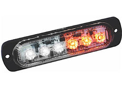 CUSTER PRODUCTS INC STR61AW AMBER WHITE LED ULTRA SLIM STROBE 6WATT CREE 480 LUMENS 4 1/2 INLONG 19 FLA
