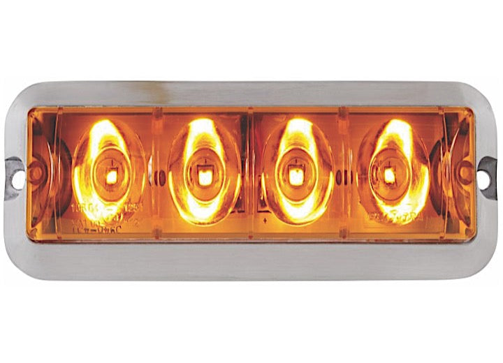 CUSTER PRODUCTS INC STRL4A 4IN AMBER FLUSH MOUNT SELF CONTAINED STROBE SOLID AND STROBE 3 WIRE