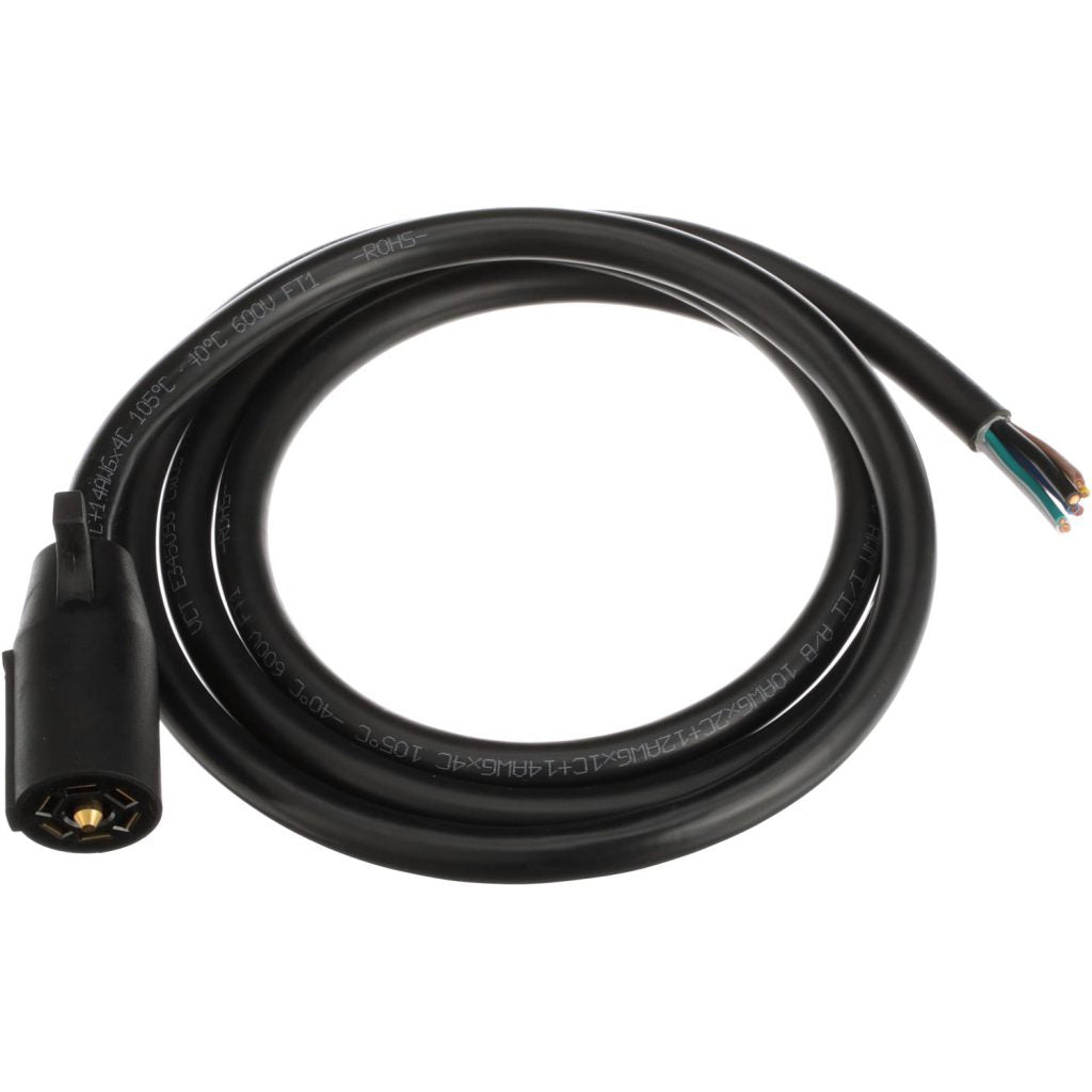 Pollak 10-117V Over-Molded Upgraded 7-Blade Trailer End RV Plug with 8' Harness