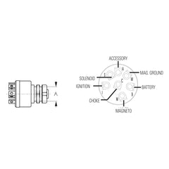 Sea-Dog 420386-1 4-Position Magneto Style Ignition Switch - 13/16", 7 Terminals, Acc-Off-Ign-Start-Choke