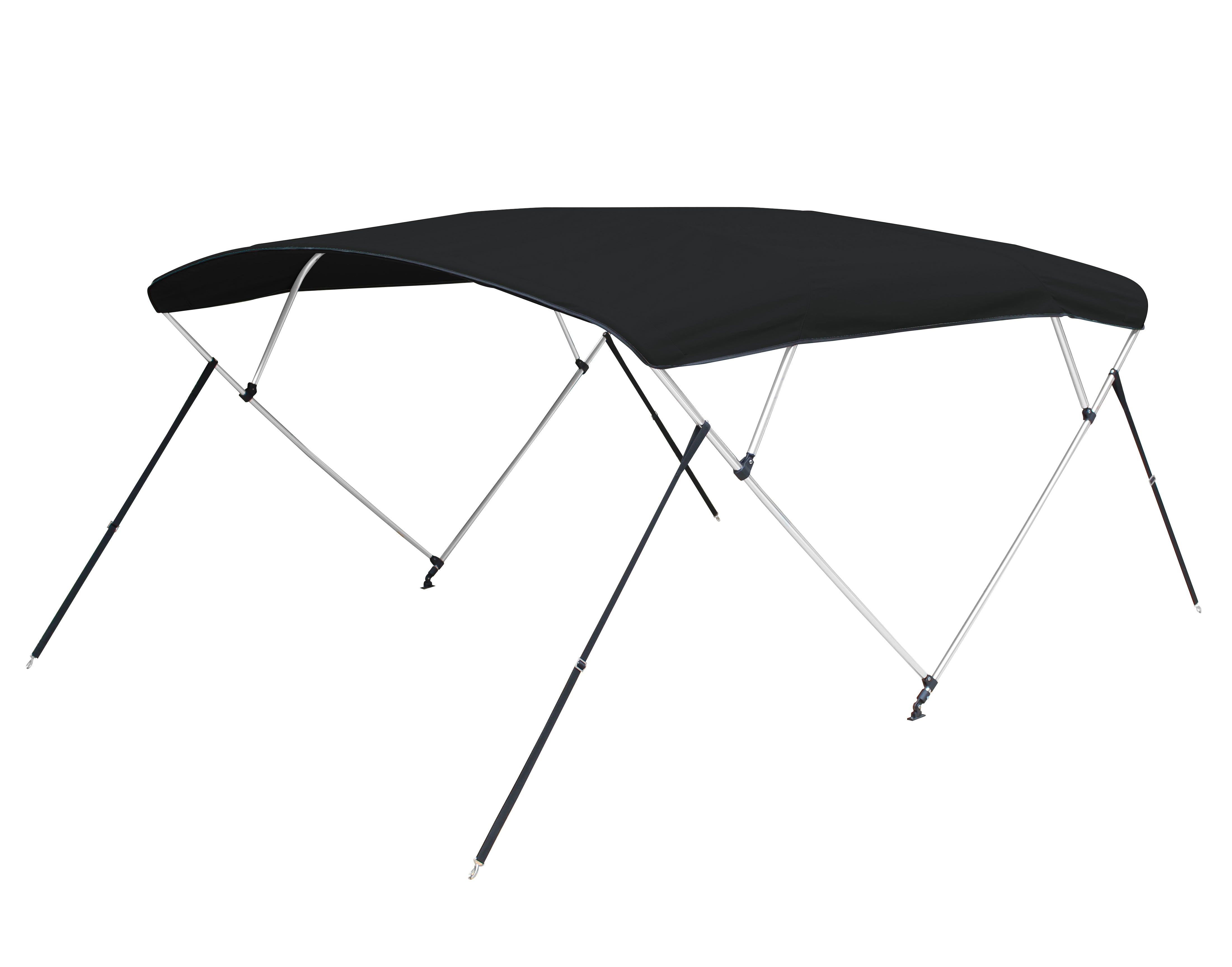 Carver 4A5487TB-02 8'L 4-Bow Round Tube Bimini Top Kit - 54"H, Fits 85"-90" W, Jet Black