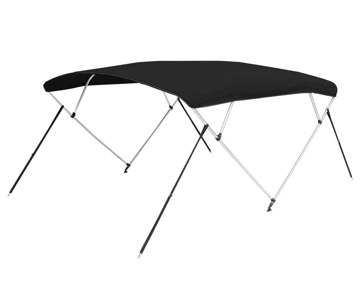 Carver 4A5487TB-02 8'L 4-Bow Round Tube Bimini Top Kit - 54"H, Fits 85"-90" W, Jet Black