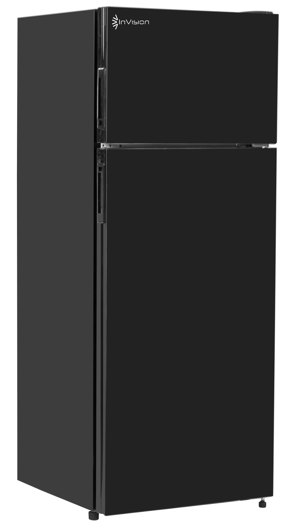 InVision 180-2712 8 cu.ft. Top Mount Freezer RV Refrigerator - Right Hand Swing, Black