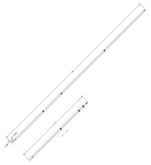 TACO Marine OT-0318HD-VEL Deluxe Aluminum Tele-Outrigger Poles - 18', Silver