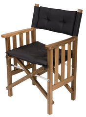 Whitecap 61051 Teak Director's Chair W/ Black Cushion 18-1/2"
