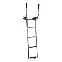 Extreme Max 3006.8804 Undermount Telescoping Pontoon, Dock, and Swim Raft Ladder with Hidden Handle and Rubber Grips - 4-Step