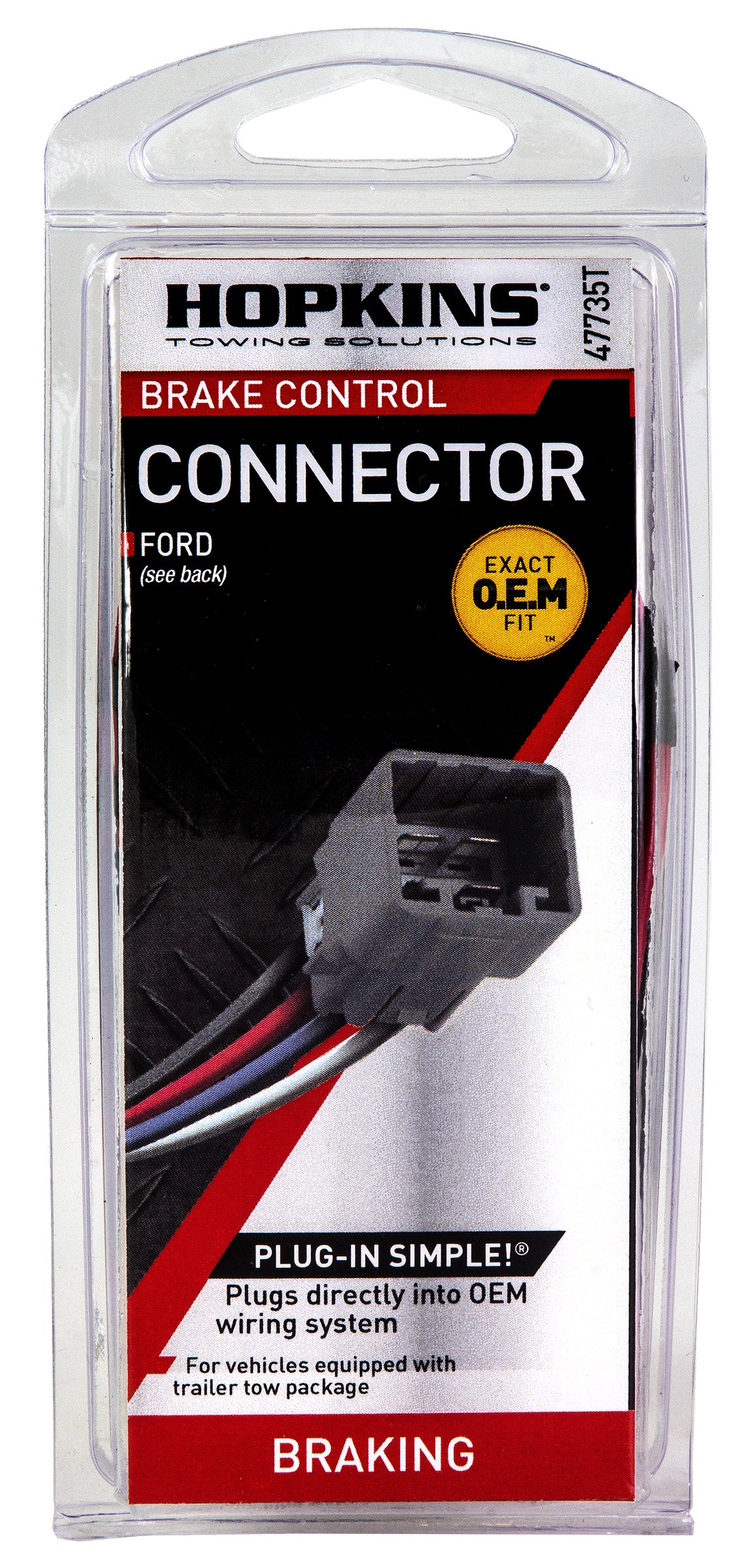 Hopkins 47735T Plug-In Simple Brake Control Connector for Ford (2005-2010)