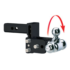 B&W Trailer Hitches TS10037B Tow and Stow Adjustable Ball Mount - 2-5/16" & 2" Ball, 5" Drop, 5.5" Rise, Black