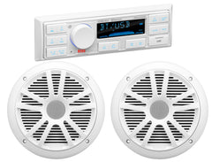 Boss Audio MCK500WB.6 Marine Receiver & Speaker Package with Bluetooth, USB, MP3, AM/FM, Aux-In, Antenna, Wireless Remote, & 6.5" Speakers