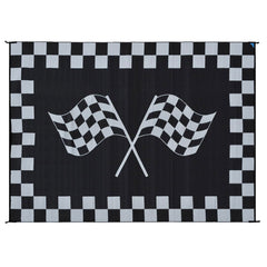 Ming's Mark RF-9121 Stylish Camping Reversible Classical Patio Mat - 9' x 12', Racing Flag