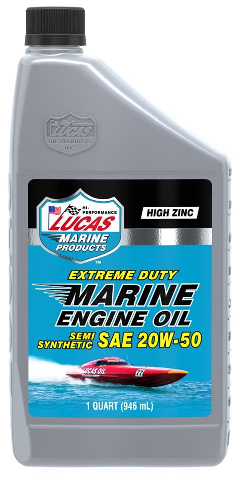 Lucas Oil 10654 Semi-Synthetic Marine Motor Oil 20W-50 - 1 Quart