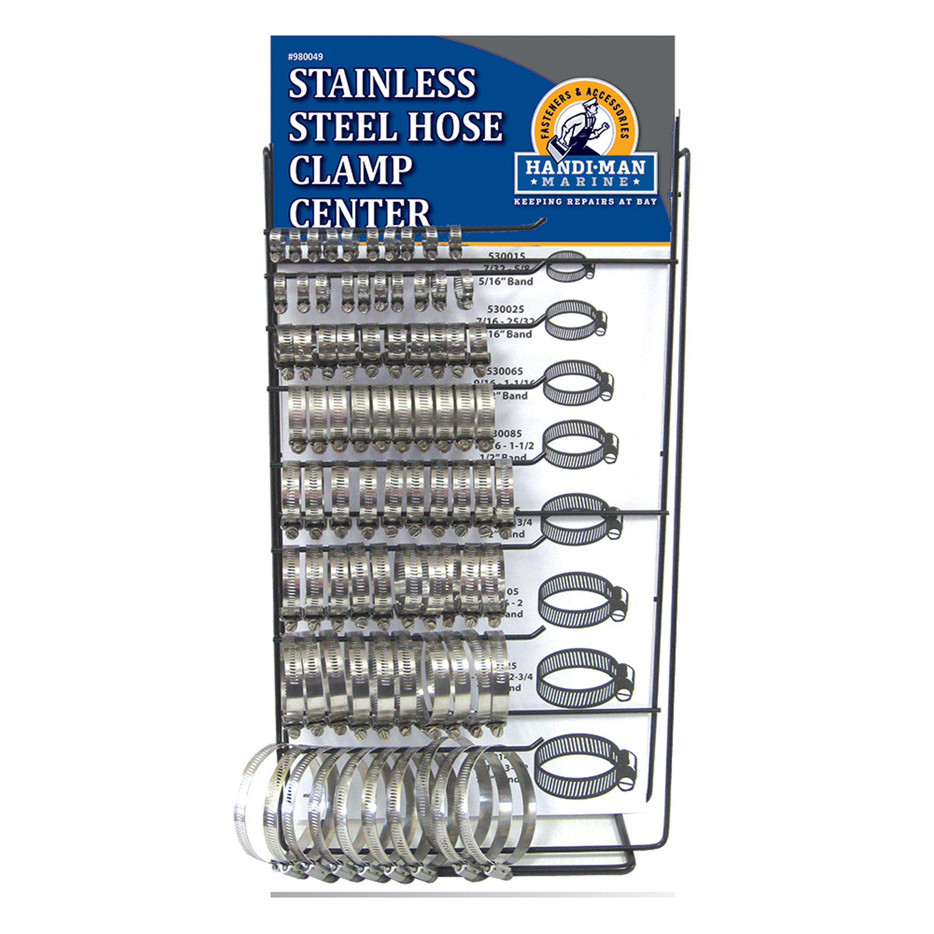 Handi Man Marine 980049 Stainless Steel Hose Clamp Display