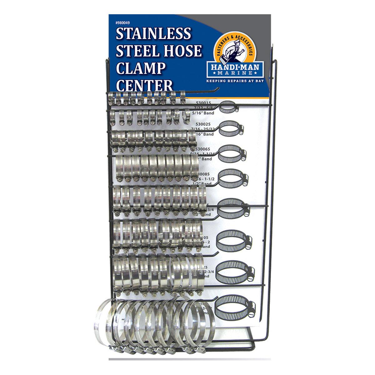Handi Man Marine 980049 Stainless Steel Hose Clamp Display
