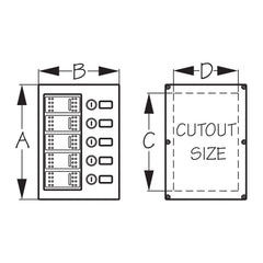 Sea-Dog 425110-1 Wave Rocker Switch Panel with 5 Illuminating Switches and Fuse