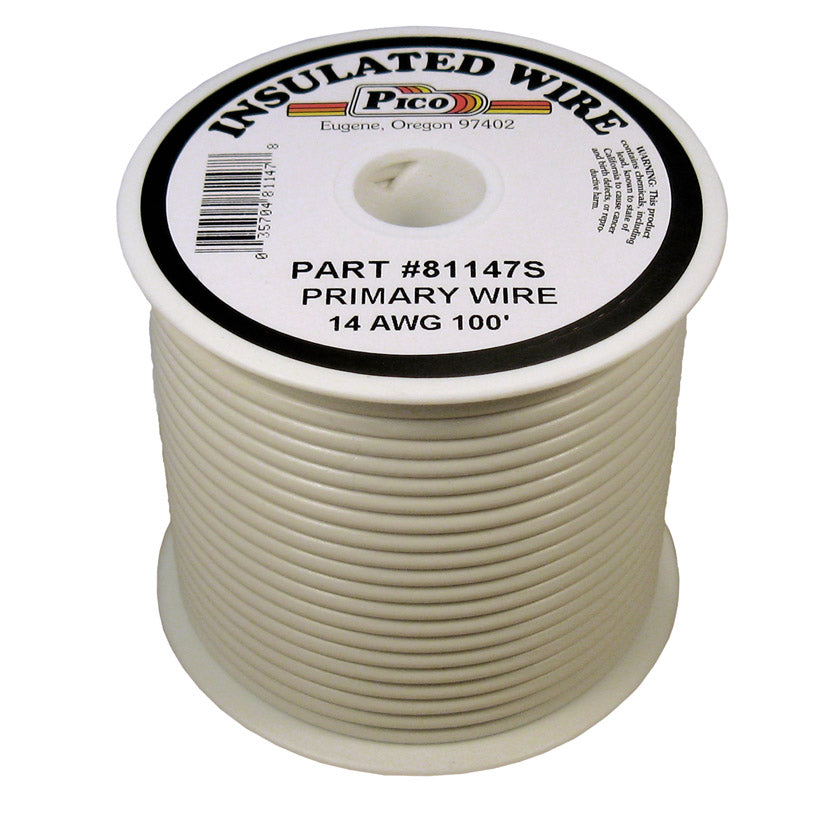 Pico 81147S Primary Wire - 14 AWG, White, 100' Spool