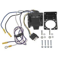 Pollak 4WF-667PFV 4-Way Flat to Dual 7-Blade & 4-Way Flat Vehicle End with Bracket & Hardware