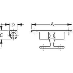 Sea-Dog 222822-1 Chrome Brass Stud Catch - 1-15/16"
