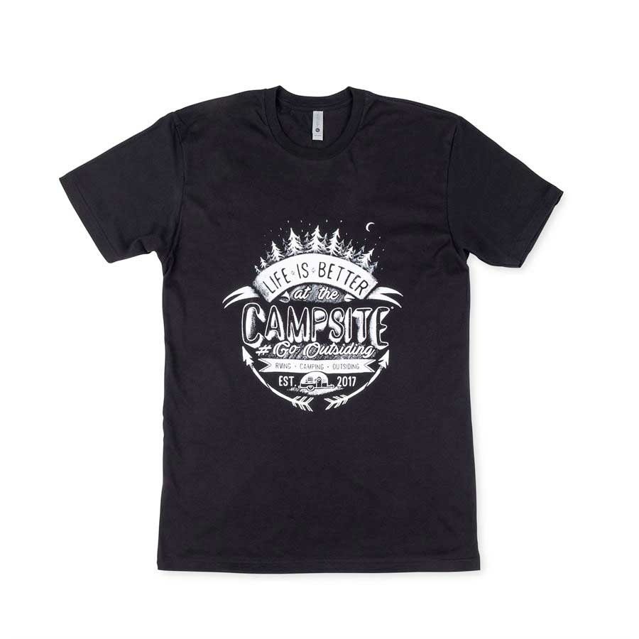 Camco 53430 LIBATC T-Shirt - Chalk Emblem (Black), Small