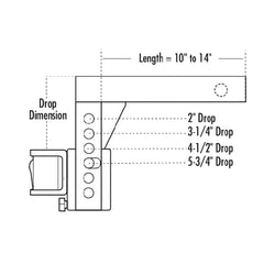 Camco 48133 Eaz-Lift Long Bolt-Together Hi-Low Shank - 14" X 5.75" X 8.75"