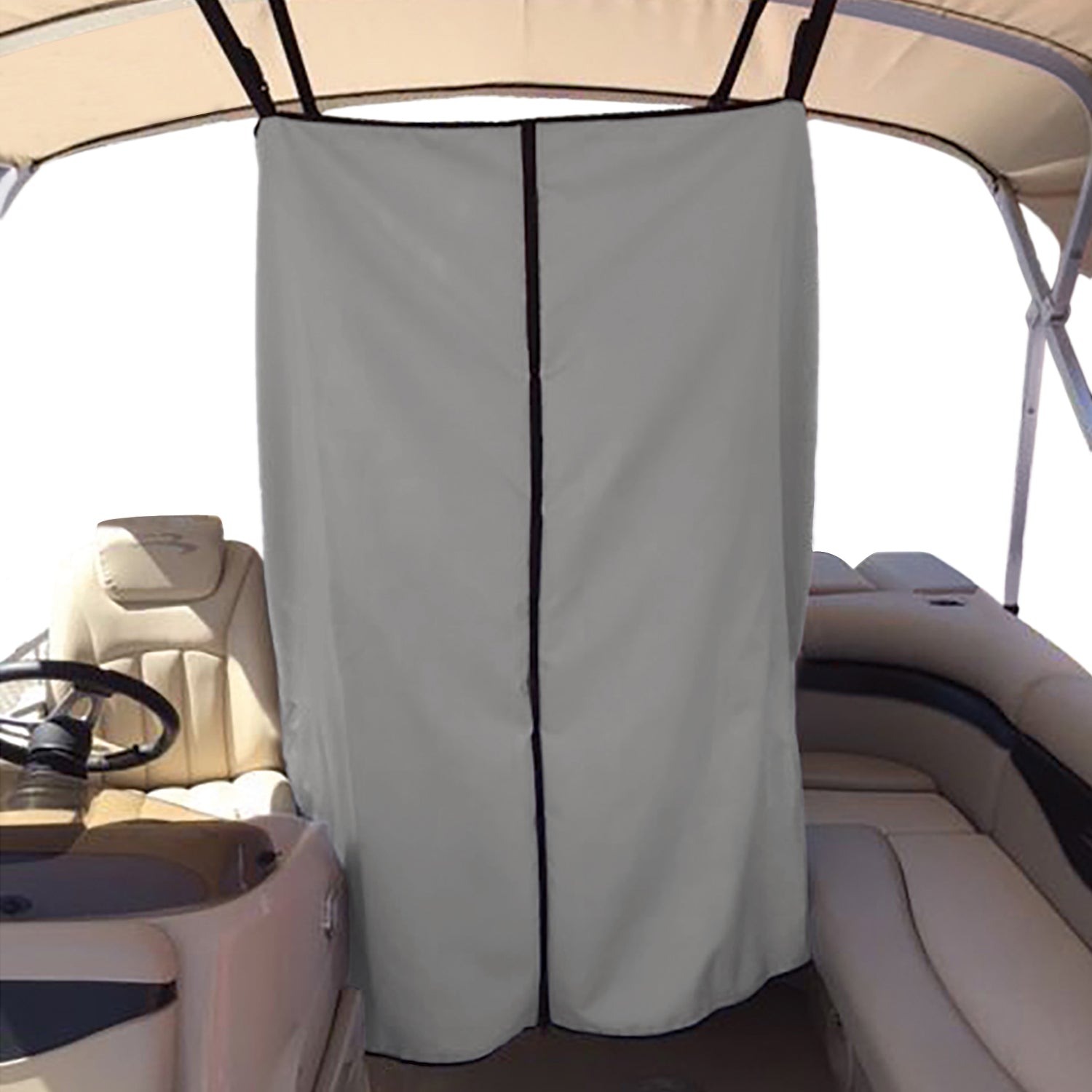 Carver 53009S-11 Bimini Top Privacy Curtain - Mist Gray