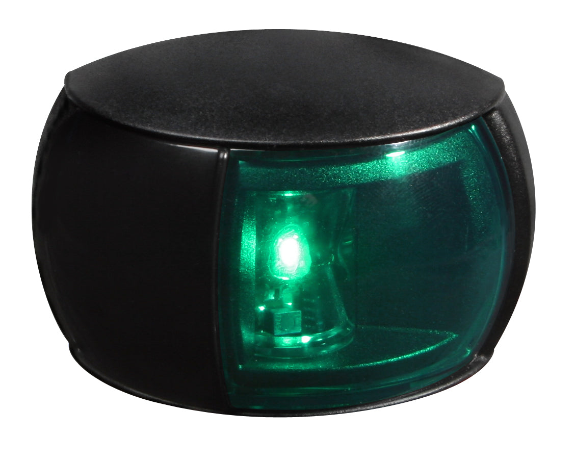 Hella Marine 980520201 2NM Navigation Light - Starboard Green Lens, Black Shroud, 120mm Cable