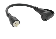 Furrion FP3122R-SB Generator Pigtail Adapter 30A Straight Blade RV Connector (F) to 20A Straight Blade Plug (M) - Black
