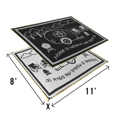 Stylish Camping LRVH8111 Reversible LED Illuminated Mat - RV Home, Black/White, 8' x 11'