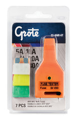 Grote 82-ANR-6T Fuse Assortment Kit - Tester 7-Pack (5A, 10A, 15A, 20A, 25A, 30A)