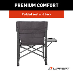 Lippert 2021123280 Scout Plus Director Chair with Side Table - Dark Gray