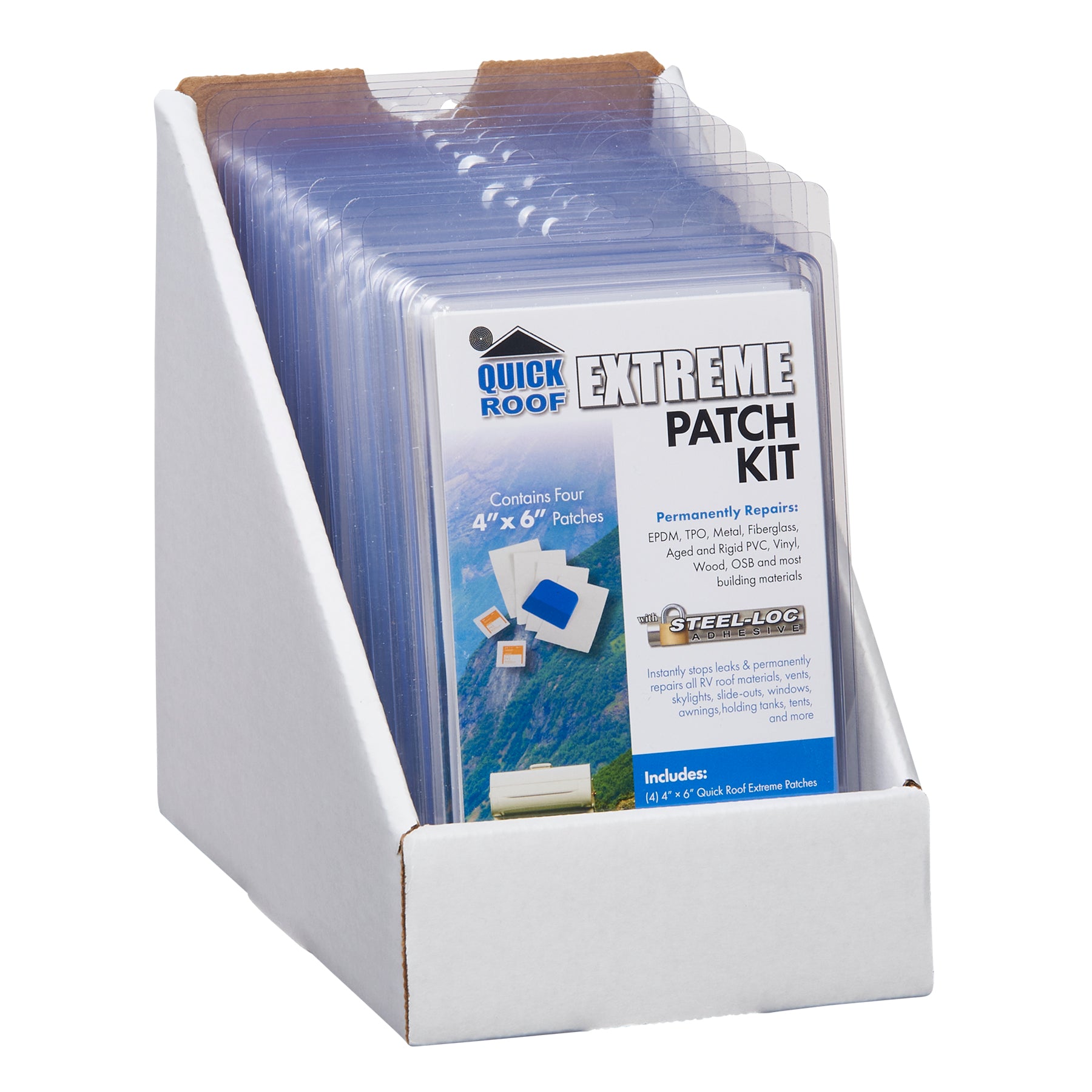 Quick Roof UBE46KITDS Extreme Patch Kit (4) 4" x 6", 12 CT Display