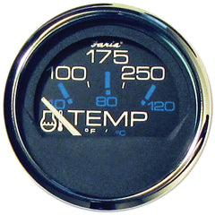 Faria 13704 Chesapeake Stainless Steel Water Temperature Gauge (100-250) - 2", Black