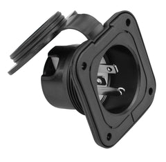 Makerz 0 94 15A Weatherproof RV Power Inlet - 1-3/4" Hole Size, Meets NEMA 5-15P Standards
