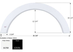 ICON 01759 FENDER SKIRT SINGLE ICON FS1759 POLAR WHITE