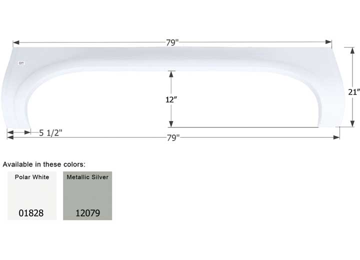 ICON 12079 FENDER SKIRT TANDEM NEWMAR FS1717 METALLIC SILVER