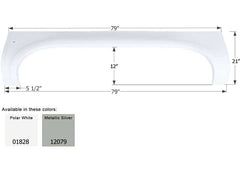 ICON 12079 FENDER SKIRT TANDEM NEWMAR FS1717 METALLIC SILVER