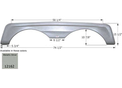 ICON 12162 FENDER SKIRT TANDEM HOLIDAY RAMBLER FS2162 MET. SILVER