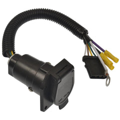 Pollak 4WF-600V 4-Way Flat to 7-Blade RV Type Adapter with Leads
