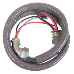 Bramec Corporation 18831 Wiring Whip with Metallic Fittings - 1/2" x 4', 10 Gauge THHN, 1-Straight / 1-90° Connection