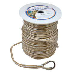 Sea-Dog 302110100G/W-1 Double Braided Nylon Anchor Line with Thimble - 3/8" x 100', Gold/White