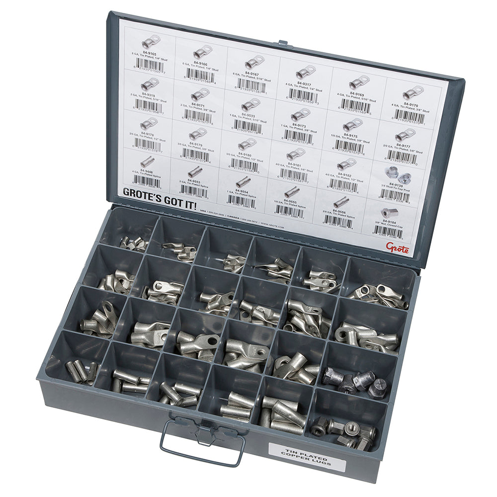 Grote 83-6654 Fleet, Service & Installer Assortment Tray - Tin Plated Copper Lug Assortment Tray