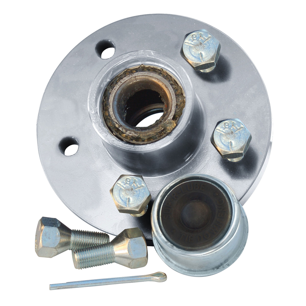 Tie Down Engineering K08-448-C8 Super Lube Hub Kit - 5-Stud with 1" Inner/Outer Bearings, Galvanized, 1250 lbs. Capacity