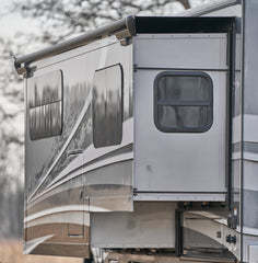 Velarium VSTK06601000 Complete Slide Topper Awning Roll Tube with White Canopy and White Hardware - 66" (Fits Rooms 55" to 61")