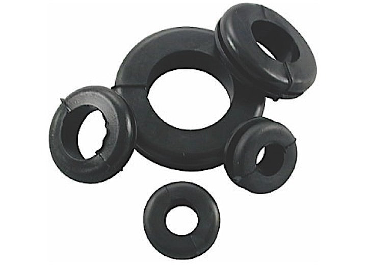 J T & T PRODUCTS 4452H 21/32IN THRU 13/8IN BLK GROMMETS ASSORT 5PCS
