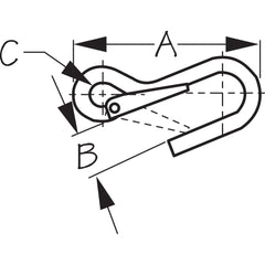 Sea-Dog 155630-1 Galvanized Mild Steel Spring Hook - 4-1/16"