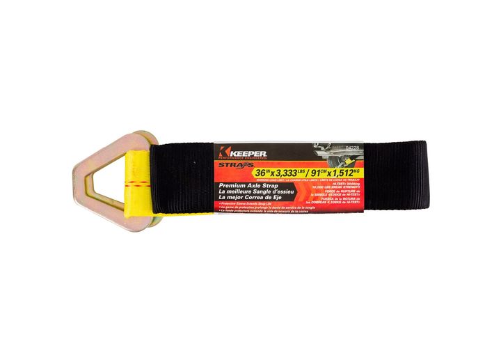 KEEPER 04228 36IN X 2IN AXLE STRAP W/DRING PREMIUM W/PROTECTIVE SLEEVE 3333 LBS.(10000 LB BREAK STRENGTH)