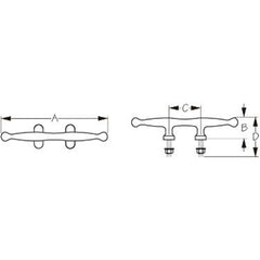 Sea-Dog 041666 Stainless Steel 6" Stud-Mount Smart Cleat - 10 Pack